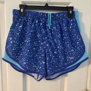 Nike Women’s Royal Blue Speckled Athletic Shorts with Aqua Trim